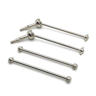 GatherTOOL 4Pcs Universal Drive Shaft for Front CVD Universal Drive Shaft & Rear Dog Bone for 144001 1/14 RC Drift Racing Car Parts Accessories (Color : Silver)