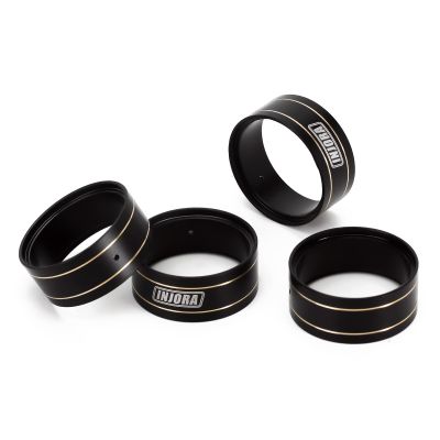INJORA Brass Internal Beadlock Ring Black Coating Brass Ring Fit 1.0" Wheel Rim for AX24 1/24 RC Crawler Axial SCX24 Upgrade PartsBlack