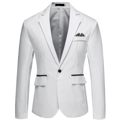 Men Casual Slim Fit Suit Jacket Lightweight Notched Lapel Business Sport Coat 1 Button Daily Wedding Party Blazer (White,3X-Large)
