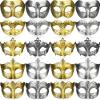 Yunsailing 40 Pcs Masquerade Mask Bulk Vintage Mardi Gras Masks Antique for Venetian Ball Carnival Cosplay Performance Prop(Gold, Silver) view 1