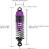 GORHLady Front Rear RC Shock Absorber, 4-Pack Shock Absorber Damper Oil Adjustable Alloy Aluminum Shock-98mm- view 2