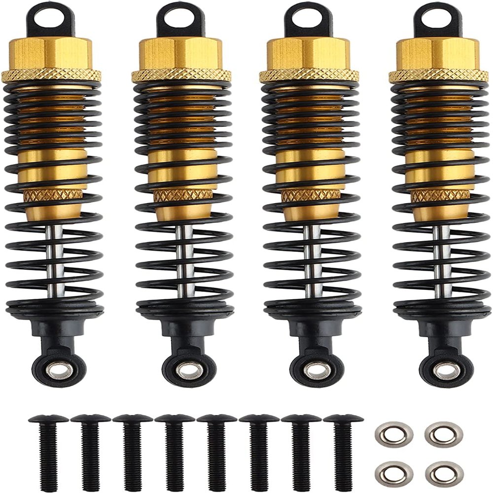 GORHLady Front Rear RC Shock Absorber, 4-Pack Shock Absorber Damper Oil Adjustable Alloy Aluminum Shock-98mm-