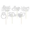 Gyufise 24Pcs Bride to Be Cupcake Toppers Silver Glitter I Do Love Heart Ring Miss To Mrs Cupcake Picks Bridal Shower Cake Decorations for Wedding Engagement Bachelorette Party Supplies view 3
