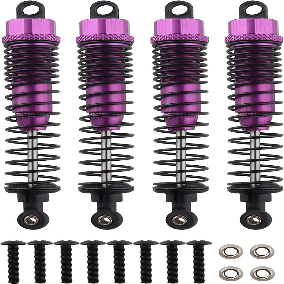 GORHLady Front Rear RC Shock Absorber, 4-Pack Shock Absorber Damper Oil Adjustable Alloy Aluminum Shock-108mm-