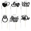 Gyufise 24Pcs Bride to Be Cupcake Toppers Black Glitter I Do Love Heart Ring Miss To Mrs Cupcake Picks Bridal Shower Cake Decorations for Wedding Engagement Bachelorette Party Supplies view 2