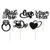 Gyufise 24Pcs Bride to Be Cupcake Toppers Black Glitter I Do Love Heart Ring Miss To Mrs Cupcake Picks Bridal Shower Cake Decorations for Wedding Engagement Bachelorette Party Supplies view 3