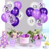 13th Purple Birthday Balloons Decorations, 16PCS Purple White Happy 13th Birthday Confetti Latex Balloons for Girls Boys Happy Birthday Party Wedding Anniversary Indoor Outdoor Party Supplies,12 Inch view 2