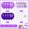 13th Purple Birthday Balloons Decorations, 16PCS Purple White Happy 13th Birthday Confetti Latex Balloons for Girls Boys Happy Birthday Party Wedding Anniversary Indoor Outdoor Party Supplies,12 Inch view 3