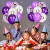 13th Purple Birthday Balloons Decorations, 16PCS Purple White Happy 13th Birthday Confetti Latex Balloons for Girls Boys Happy Birthday Party Wedding Anniversary Indoor Outdoor Party Supplies,12 Inch view 4