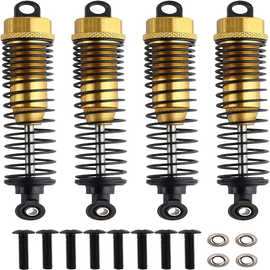 GORHLady Front Rear RC Shock Absorber, 4-Pack Shock Absorber Damper Oil Adjustable Alloy Aluminum Shock-108mm-