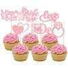 Gyufise 24Pcs Bride to Be Cupcake Toppers Pink Glitter I Do Love Heart Ring Miss To Mrs Cupcake Picks Bridal Shower Cake Decorations for Wedding Engagement Bachelorette Party Supplies view 1