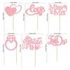 Gyufise 24Pcs Bride to Be Cupcake Toppers Pink Glitter I Do Love Heart Ring Miss To Mrs Cupcake Picks Bridal Shower Cake Decorations for Wedding Engagement Bachelorette Party Supplies view 2