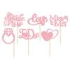 Gyufise 24Pcs Bride to Be Cupcake Toppers Pink Glitter I Do Love Heart Ring Miss To Mrs Cupcake Picks Bridal Shower Cake Decorations for Wedding Engagement Bachelorette Party Supplies view 3