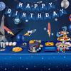 4 Pack Starry Night Tablecloth Set - 86' x 51' Rectangle Plastic Tablecloth Space Theme Table Cover - Galaxy Stars Birthday Party Supplies view 2