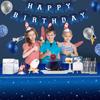 4 Pack Starry Night Tablecloth Set - 86' x 51' Rectangle Plastic Tablecloth Space Theme Table Cover - Galaxy Stars Birthday Party Supplies view 3