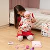 HappyVk - Baby Doll Carrier Kids Toy Carrier for Dolls Front and Back with Adjustable Straps Doll Accessories - Pink - Love Design view 3