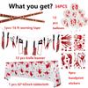 kkekos 34 PCS Halloween Decorations Set - Bloody Handprint Window Stickers - Halloween Banner Bloody Knife - Bloody Balloon - Halloween Tablecloth (Set 1) view 2