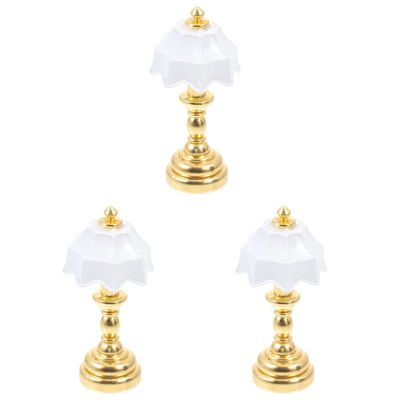 Uonlytech Dollhouse Lamp Model 3 Pcs Miniature Lamp Decorative Mini Light Miniature Lamp Model Miniature Furniture Model Led Desk Lamp Vintage Decor for Dollhouse