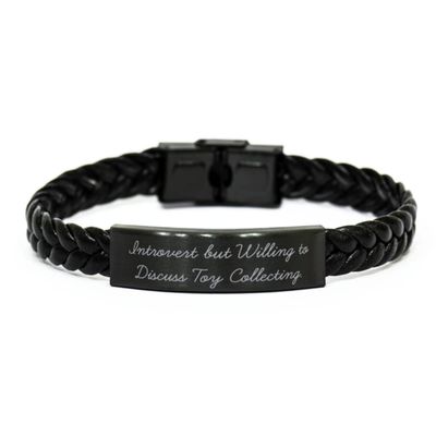 Cheap Toy Collecting Braided Leather Bracelet, Introvert but Willing to Discuss Toy Collecting, Present for Friends, Love from