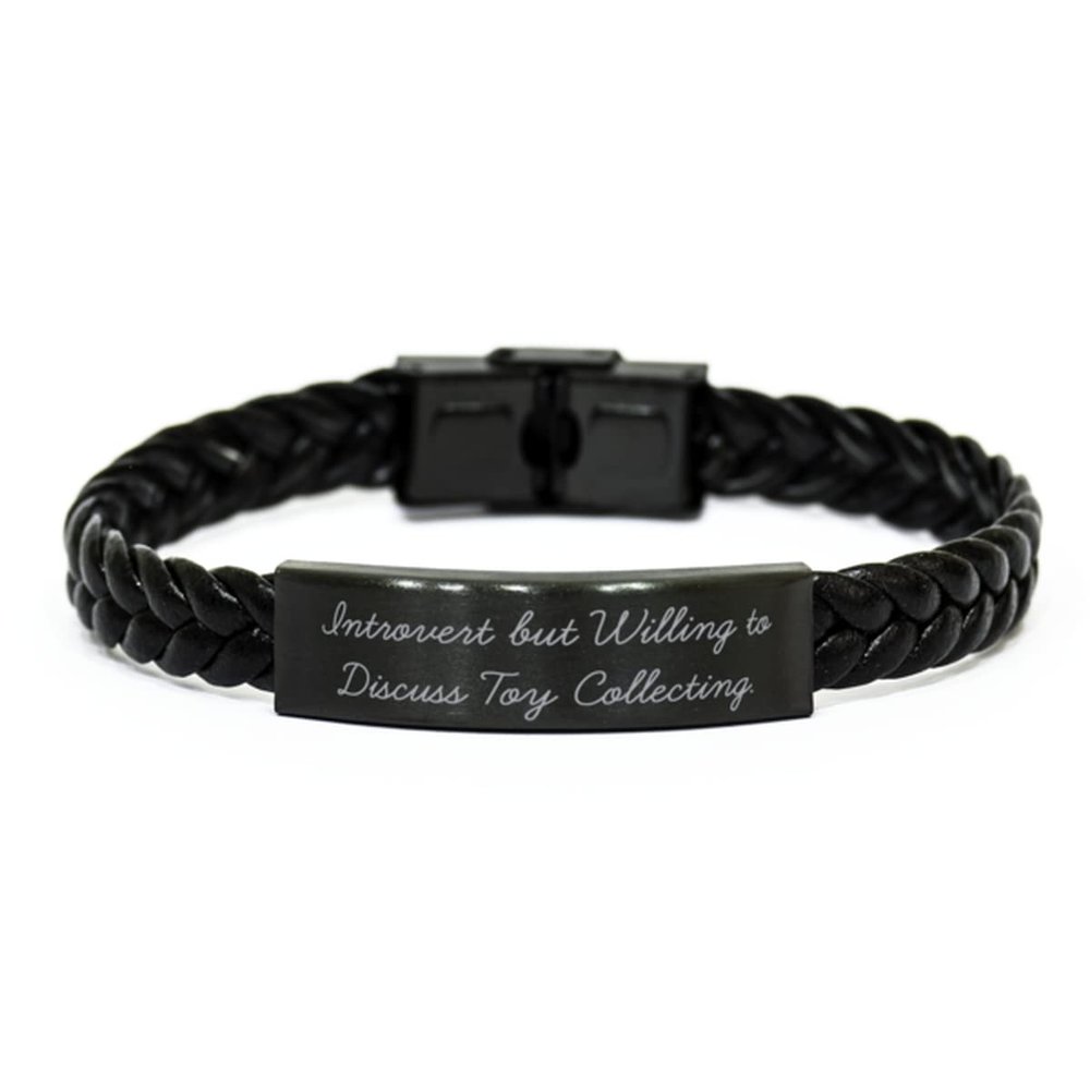 Cheap Toy Collecting Braided Leather Bracelet, Introvert but Willing to Discuss Toy Collecting, Present for Friends, Love from