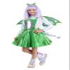 Fun Costumes Kid's Daydreaming Dragon Costume Dress - Green & Silver Dragon Outfit for Girls with Headband & Attached Tail - Medium view 1