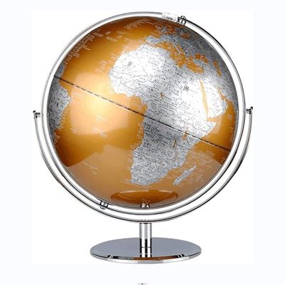 WAxd Geographic Globe with Latitude Longitude World Desktop Globe with Chrome Metal Base Stand and Hd Map Globe for Home Office