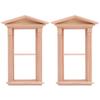 TOYANDONA Mini Toys 2 Pieces Windows Wooden Miniature Scene Window Doll Home Craft 1/12 Doll House Furniture Miniature Toy Mini Furniture Unprainted Toys view 1