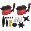 BigKing 35kg Steering Gear,2Pcs 35kg High Torsion Coreless Motor Servo Full Metal Gear with Metal Steering Gear Arm for 1/8 1/10 Remote Control Cars view 1