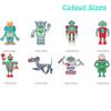 16pc Fun Robot Themed Hanging Swirls Birthday Party Decorations Happy Birthday Gear Up Robots Ceiling Swirls Robot Party Streamers for Tech-Loving Birthday Baby Shower Party Supplies view 2