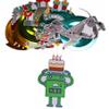 16pc Fun Robot Themed Hanging Swirls Birthday Party Decorations Happy Birthday Gear Up Robots Ceiling Swirls Robot Party Streamers for Tech-Loving Birthday Baby Shower Party Supplies view 3