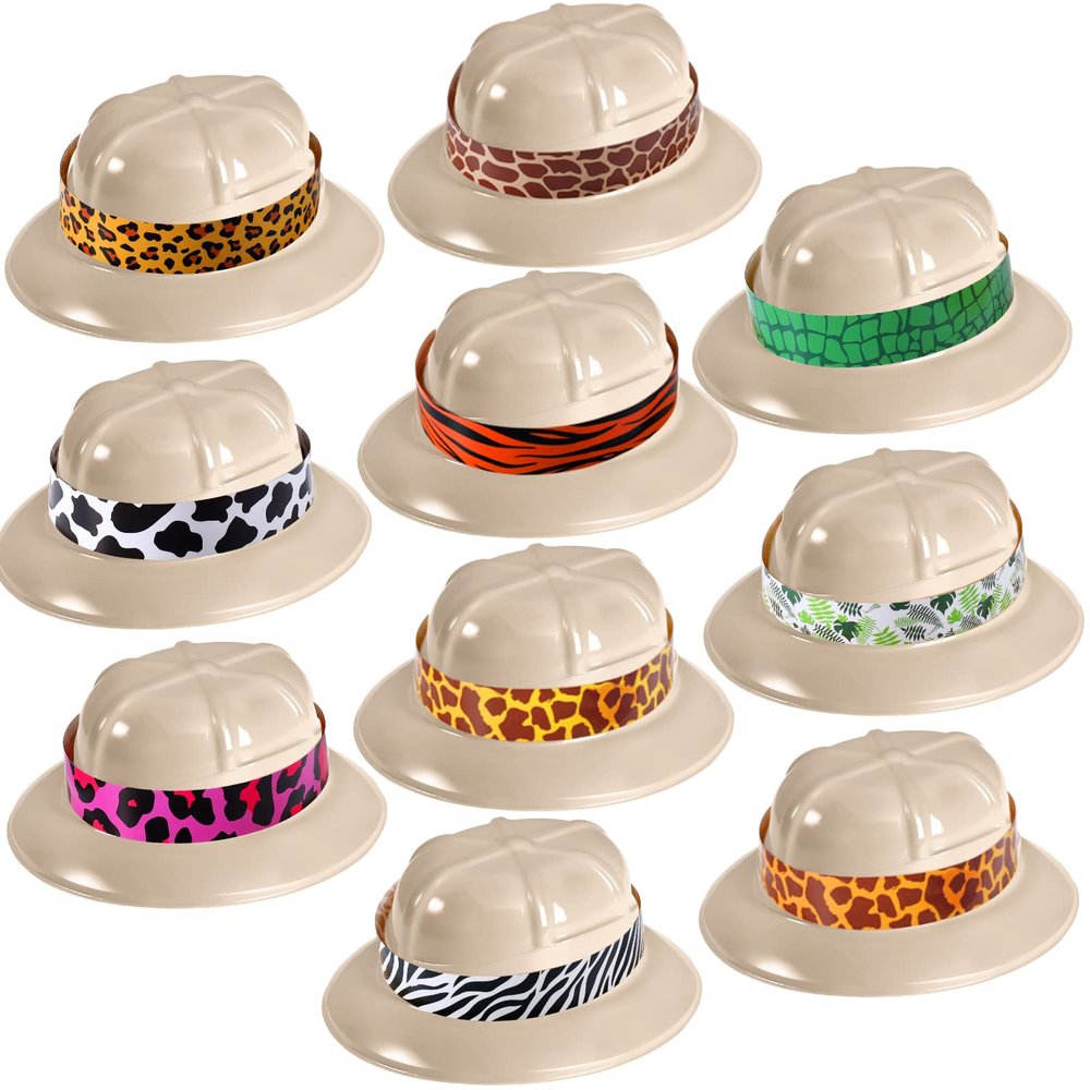 Haysandy 30 Sets Safari Party Hats - Jungle Explorer Adventure Helmet Hats with Stickers Costume for Kids Boys Girls Decoration Birthday Party Supplies
