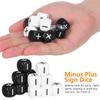 STOBOK 24Pcs Addition Subtraction Dice Set, 16mm Math Sign Dices for Classroom Teaching, Black White Acrylic Arithmetic Symbols, Manipulatives for Kids Learning Games view 2