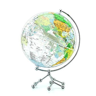 TOMYEUS Globes Earth Transparent high-Definition Globe 20cm/25cm Student Teaching Metal Globe Suspension Ornaments Geographic Globes (Color : Colorful+Dinosaur, Size : 20cm)