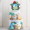 1 PCS Dinosaur Happy Birthday Cake Topper with Volcano Palm Leaves Tree Cloud Dinosaur Cake Pick for Dino Theme Baby Shower Kids Girls Boys Birthday Party Cake Decorations Supplies view 4