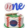 1 PCS Baseball One Cake Topper Glitter First Birthday Baseball Cake Pick Sports Cake Decorations for Baby Shower Kids Boys Girls 1st Birthday Party Supplies view 1