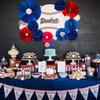 1 PCS Baseball One Cake Topper Glitter First Birthday Baseball Cake Pick Sports Cake Decorations for Baby Shower Kids Boys Girls 1st Birthday Party Supplies view 4
