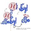1 PCS Oh Baby Baseball Cake Topper - Glitter Gender Reveal Sports Cake Pick for Baseball Theme Baby Shower, Kids Boys Girls Birthday Party Cake Decorations Supplies view 3
