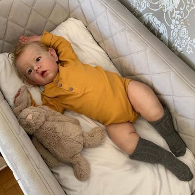 iCradle 28 inch Reborn Baby Dolls Boy Huge Doll Soft Body Baby Doll Realistic Baby Doll Lifelike Newborn Baby Doll Toy for Ages 3+ and Collection