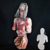 Halloween Half Body Skinned Hanging Corpse Prop 39.3" Scary RealisticallyLatex Limbless Broken Body Parts with Bloody Skin Pendant Lifelike Zombie Outdoor Haunted Houses Prank Trick Decorations (C) view 1