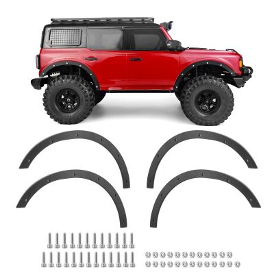 Zolikar 4PCS Stainless Steel RC Fender Flares Fender Delete Wheels for 1/10 Scale RC Crawler Car TRX4 Upgrades 2021 Bronco Accessories