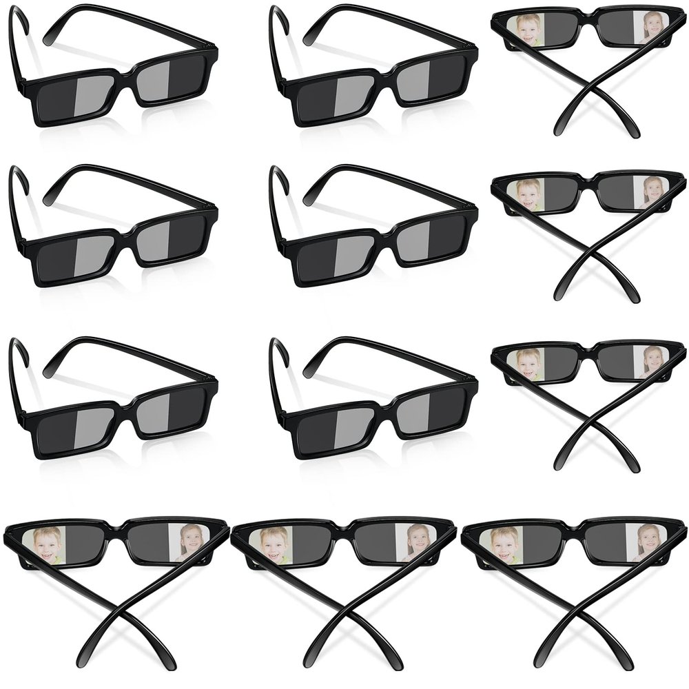 12 Pack Sunglasses Rear View Mirror Sunglasses Real Detective Glasses for Kids Anti Track See Behind You with Inside the Lens Mirrors Detective Gadgets for Personal Security Party Favor