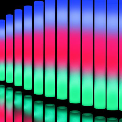 SHQDD 200 PCS LED Foam Sticks, Bulk Glow Sticks, Foam Glow Sticks for Wedding with 3 Modes Colorful Flashing, Glow in the Dark Party Supplies for Wedding, Raves, Concert, Sporting Events
