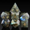 Labradorite Gemstone Dice Set DND,DNDND Full Set Real Stone Dice Set with Gorgeous Gift Case for Dungeons and Dragon and Tabletop Game (Labradorite) view 1
