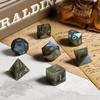 Labradorite Gemstone Dice Set DND,DNDND Full Set Real Stone Dice Set with Gorgeous Gift Case for Dungeons and Dragon and Tabletop Game (Labradorite) view 2