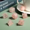 Pink Quartz DND Dice Set DNDND 7 PCS Natural Crystal D&D Dice with Gorgeous Gift Case for Dungeons and Dragon Tabletop Game (Pink Quartz) view 2