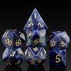Blue-Vein Stone D&D Dice Set DNDND 7 PCS Natural Gemstone DND Dice with Gorgeous Gift Case for Dungeons and Dragon Tabletop Game (Blue-Vein) view 1