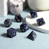 Blue-Vein Stone D&D Dice Set DNDND 7 PCS Natural Gemstone DND Dice with Gorgeous Gift Case for Dungeons and Dragon Tabletop Game (Blue-Vein) view 2