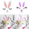 2 Pack Bunny Ears Cake Topper Decorations with Eyelashes Nose Ear, Cupcake Topper for Easter, Christmas, Birthday Party Decor view 1