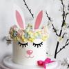 2 Pack Bunny Ears Cake Topper Decorations with Eyelashes Nose Ear, Cupcake Topper for Easter, Christmas, Birthday Party Decor view 3