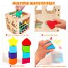 HELLOWOOD Montessori Toys for 1+ Year Old, Wooden Sorter Cube with 8pcs Rattling Shapes, Developmental Learning Toy Gifts for Baby Toddler Boys Girls, Gift Packaging view 3
